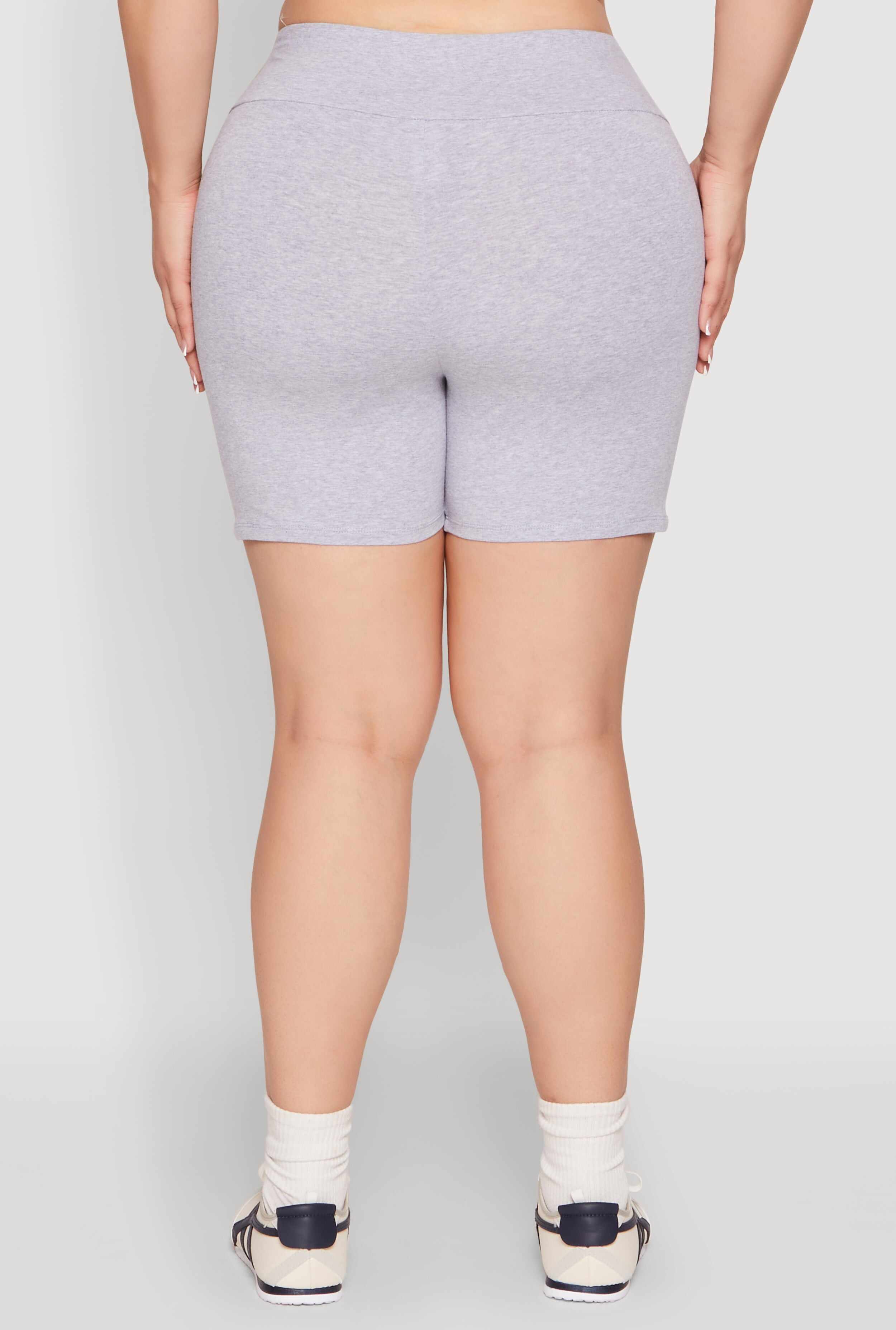 Plus Size Seamless High Waisted Biker Shorts