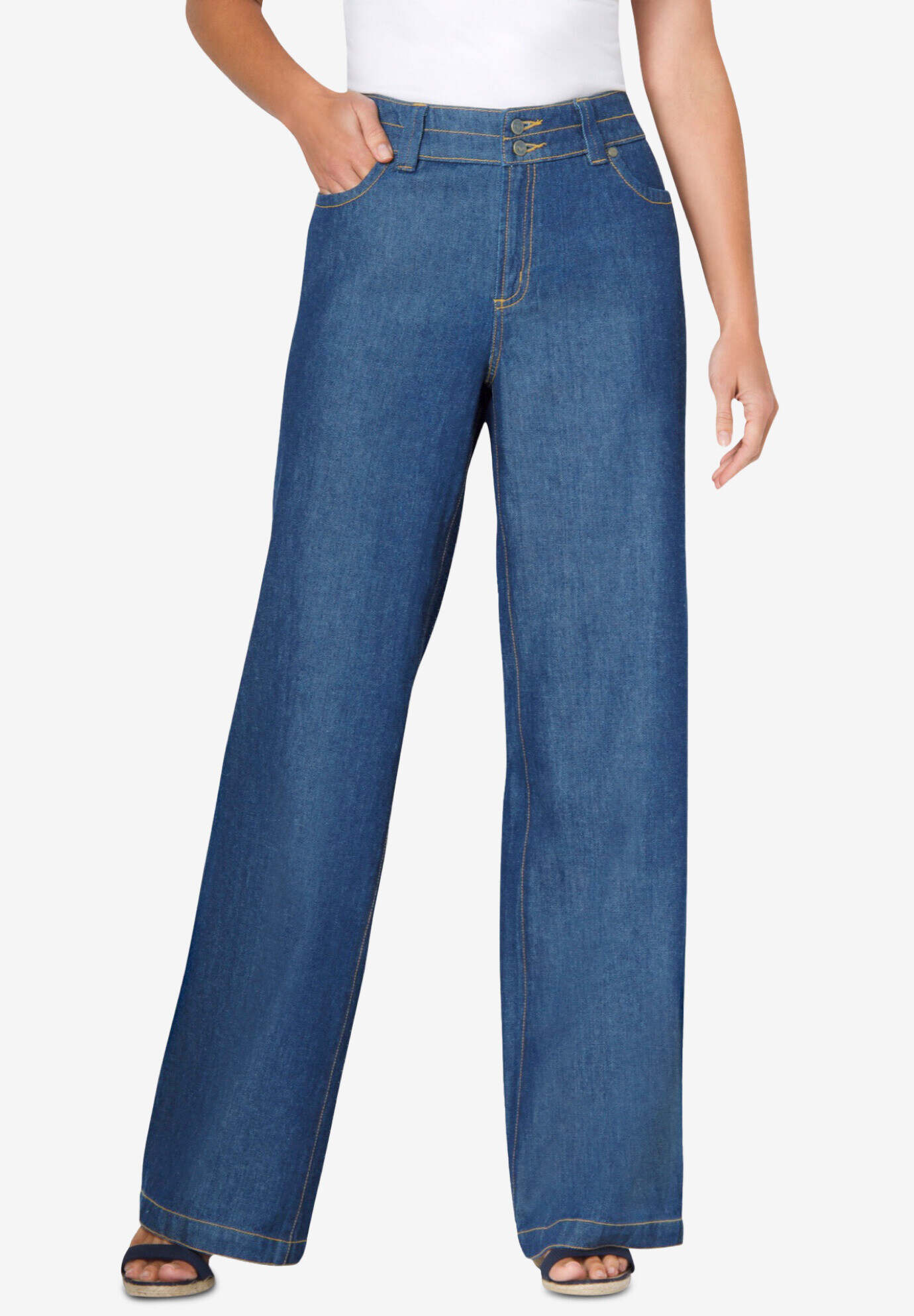Perfect Cotton Wide-Leg Jean
