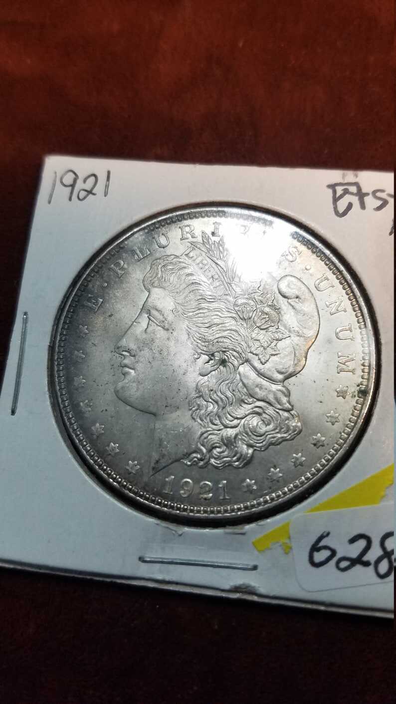 1921 Silver Morgan Dollar AU  BU  Lot# 628 Regular 59