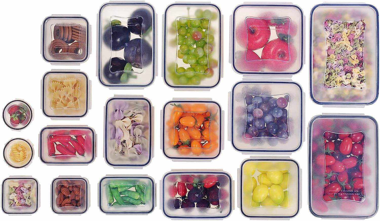 36 PCS Food Storage Containers Large, (18 Stackable Plastic Containers with 18 Lids) - 100% Airtight & BPA-Free & Microwave, Dishwasher Safe Food Storage with Chalkboard Labels & Marker
