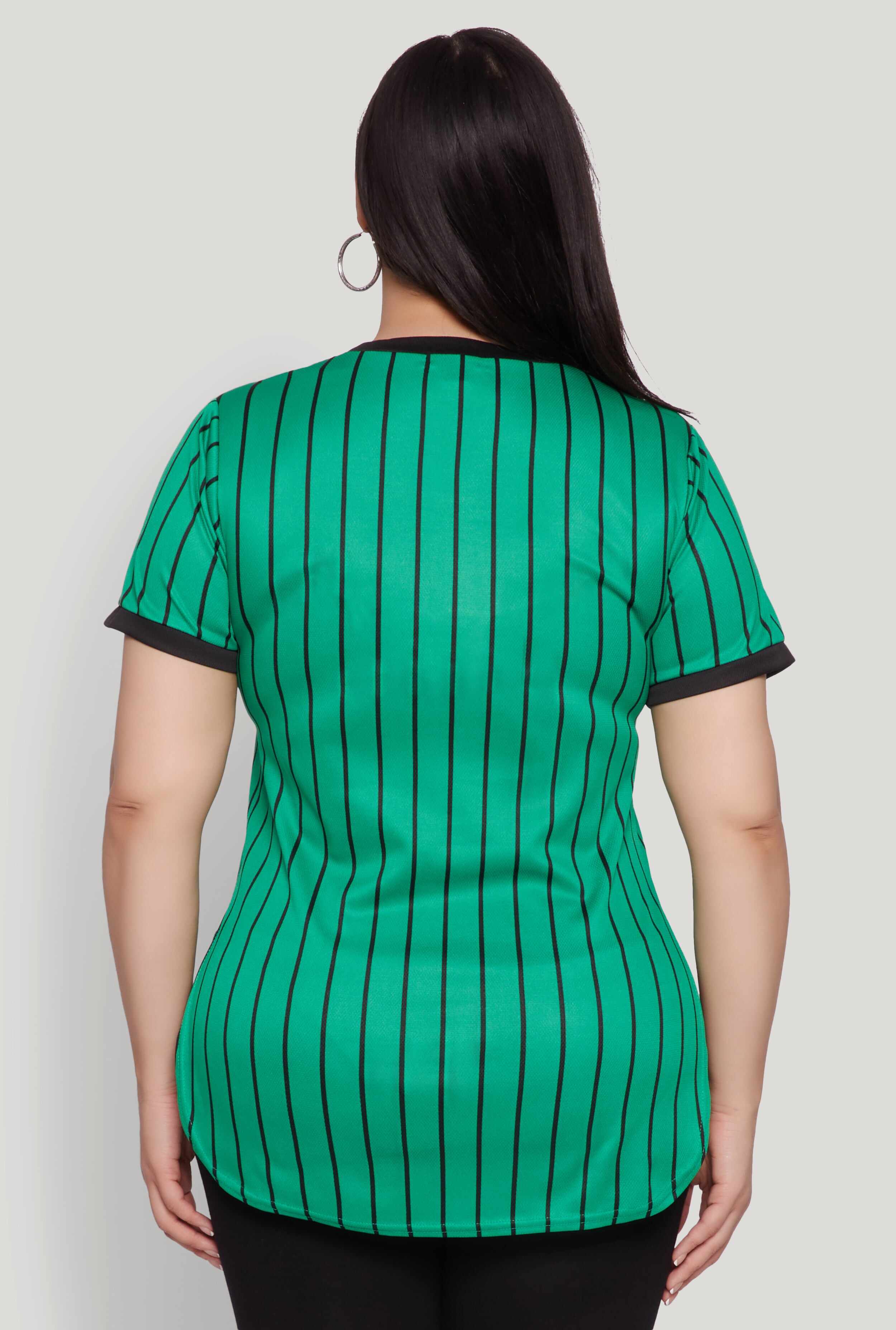 Plus Size Los Angeles 01 Pinstripe Baseball Jersey