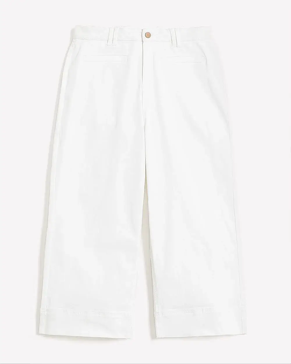 Responsible, Curvy-Fit Wide-Leg Cropped White Jeans - Addition Elle