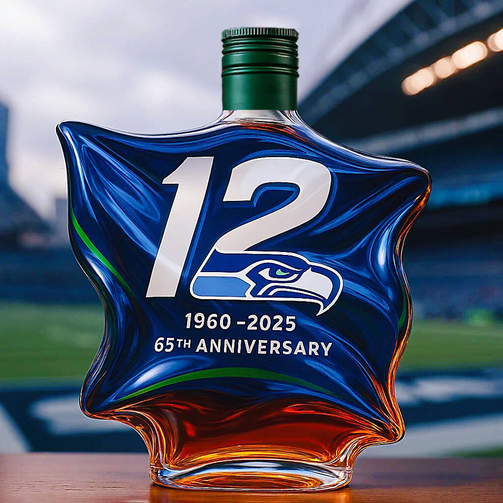 12th Man Flag 65th Anniversary Whisky Bottle