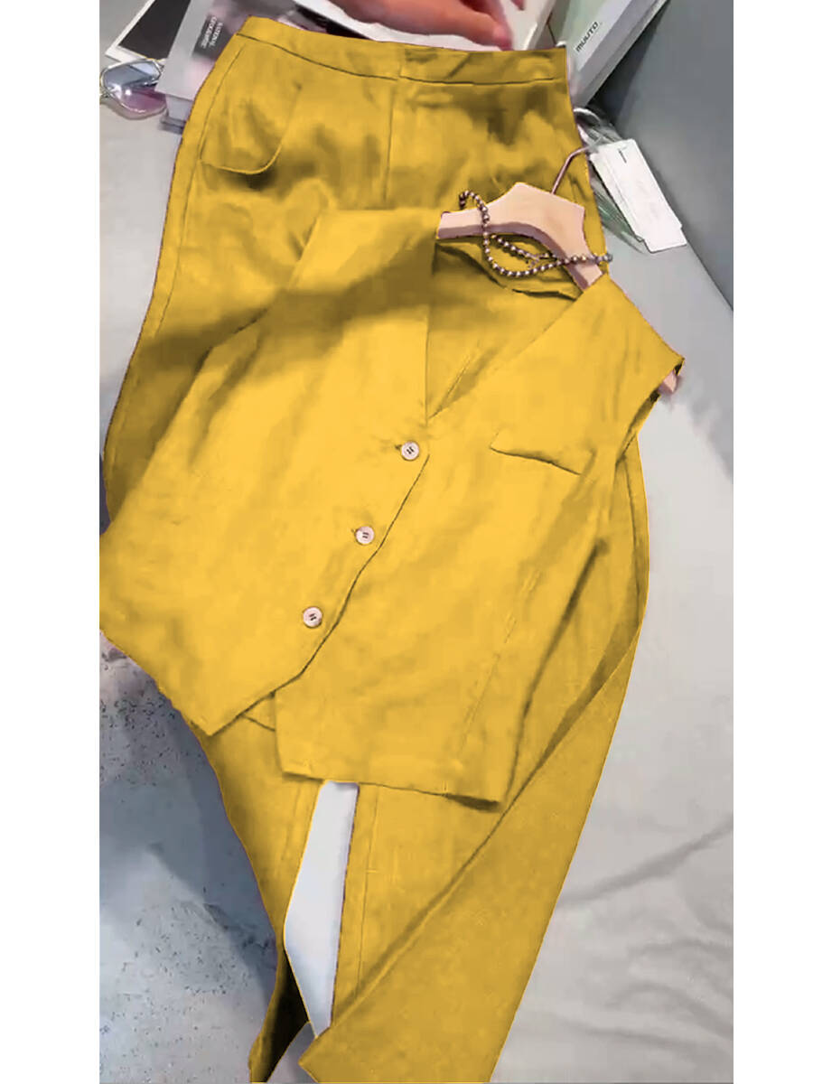 🔥Summer Arrivals🌟Women's Cotton And Linen Casual Vest and Pants Set