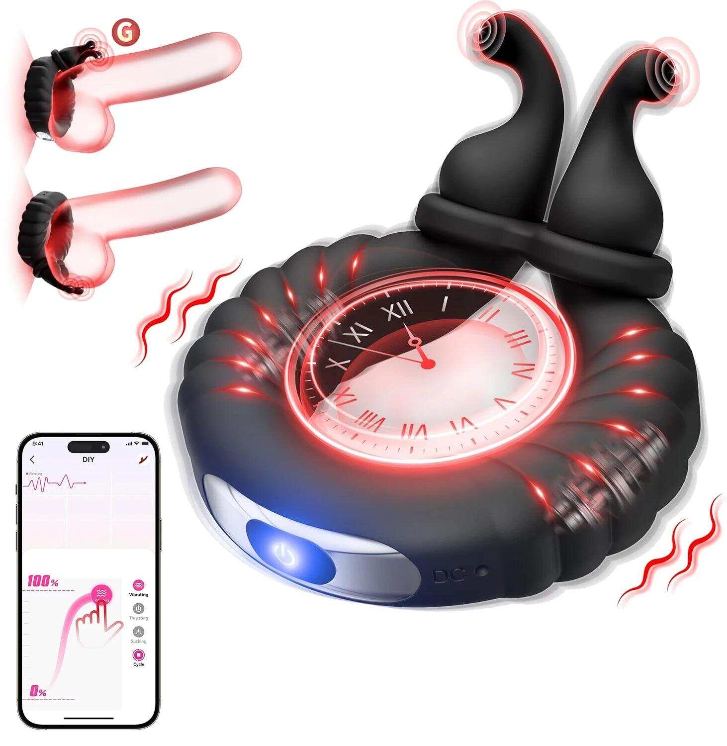 USB Rechargeable Silicone Vibrating Penis Ring – 10 Modes for Couples