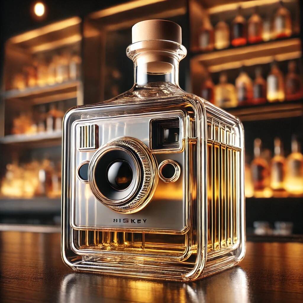Classic Camera Whiskey Bottle