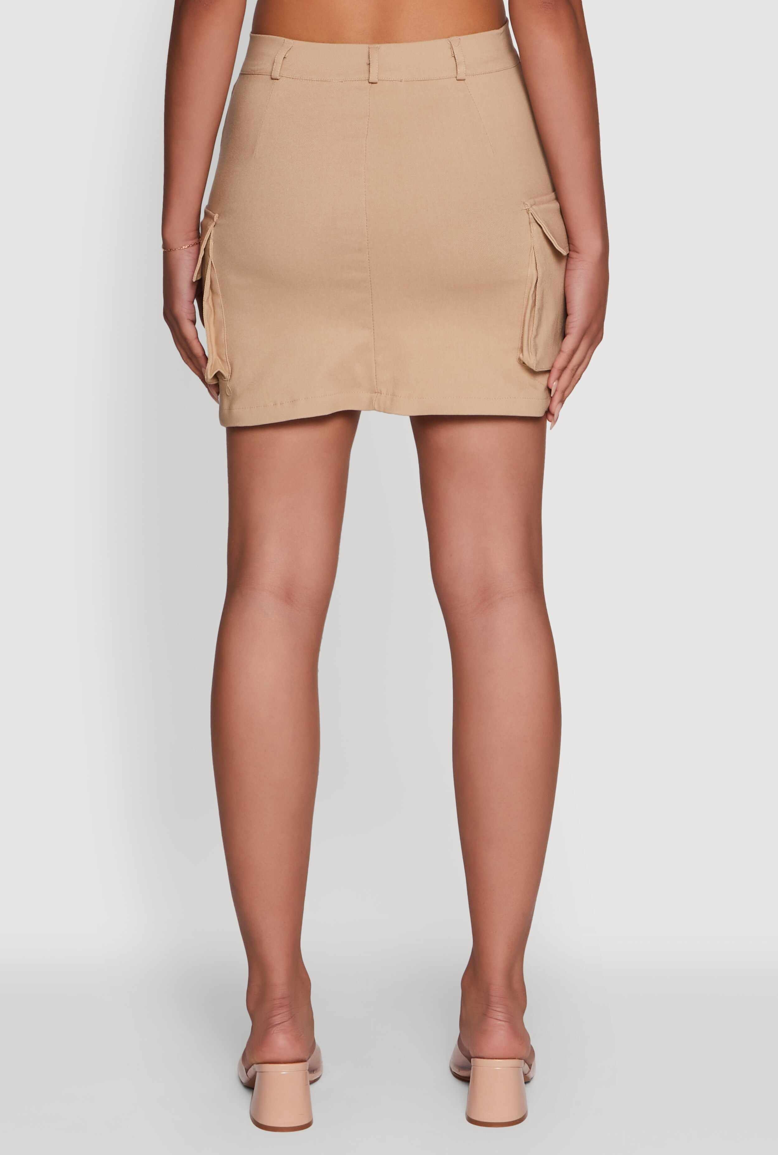 Trendy Flap Detail Cargo Pocket Skirt