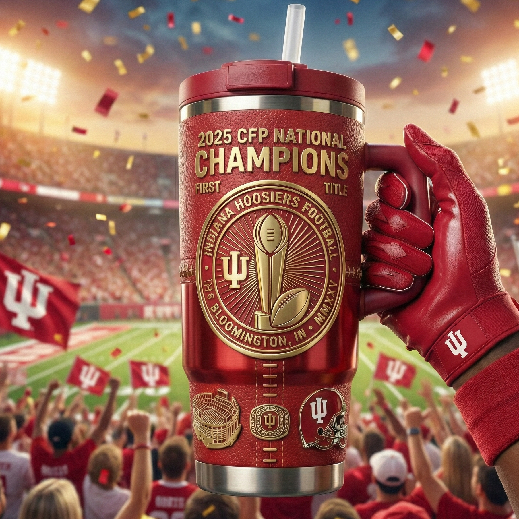 Indiana Hoosiers 2025 National Champions Insulated Commemorative Tumbler