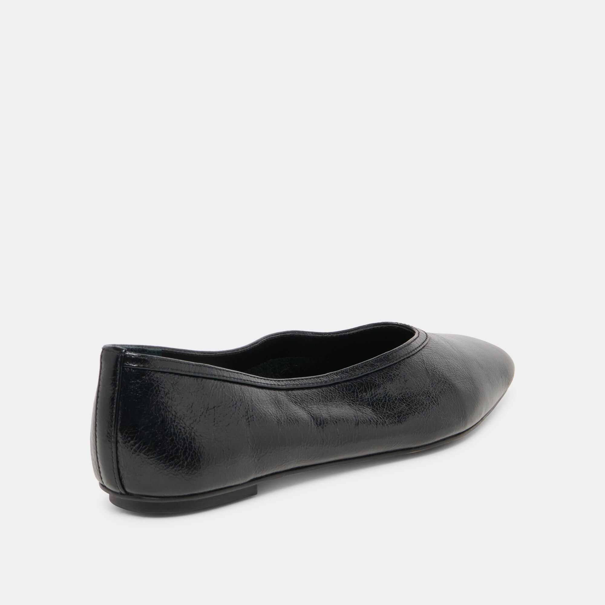CARET BALLET FLATS BLACK LEATHER