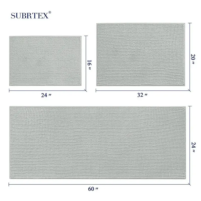 Subrtex Luxury Chenille Bath Rugs Soft Bathroom Mats