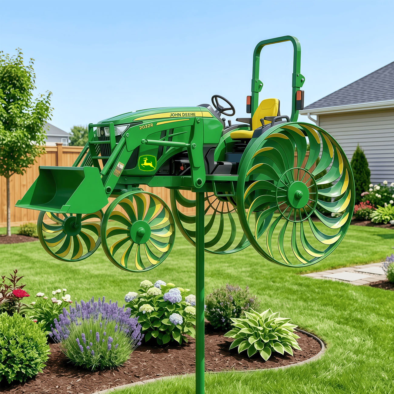 John Deere Tractor Garden Wind Spinner