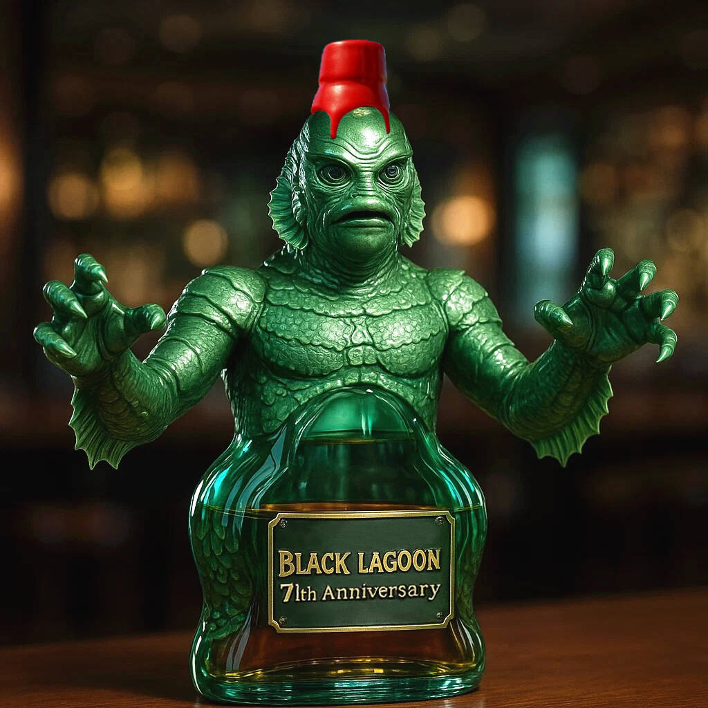 Creature from the Black Lagoon 71st Anniversary Whisky Bottle