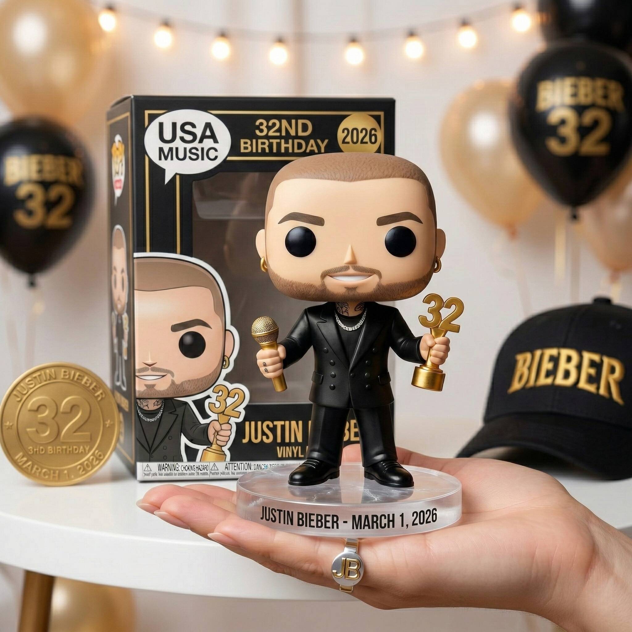Justin Bieber 32nd Birthday Commemorative Pop! Figure
