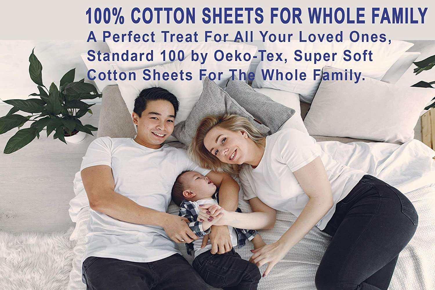 [Sweet Pea]100% Cotton Sheets - Soft & Breathable Sheet Set - 4 Pieces