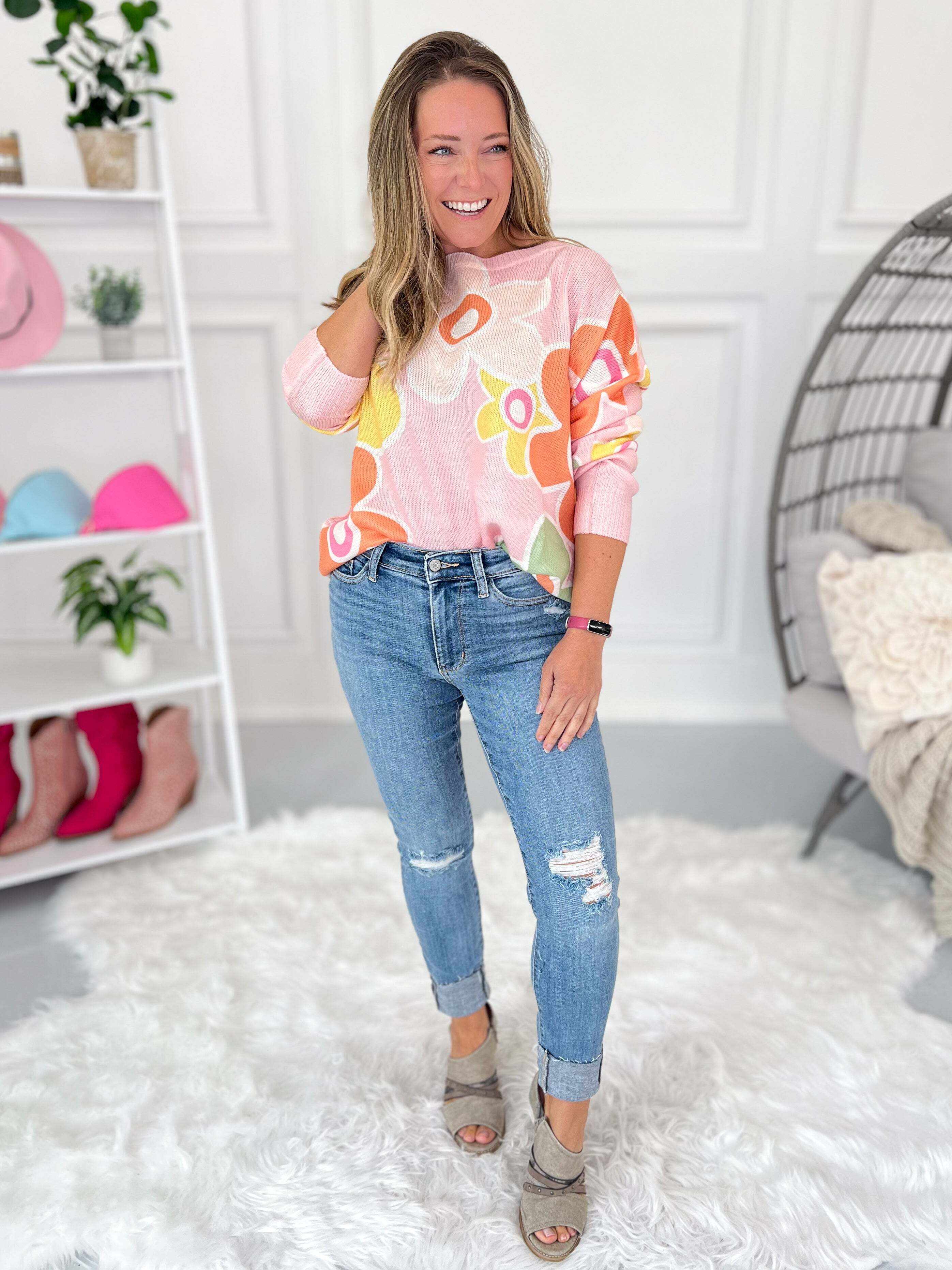 Christmas Destroyed & Cuffed Skinny Jeans- Final Sale