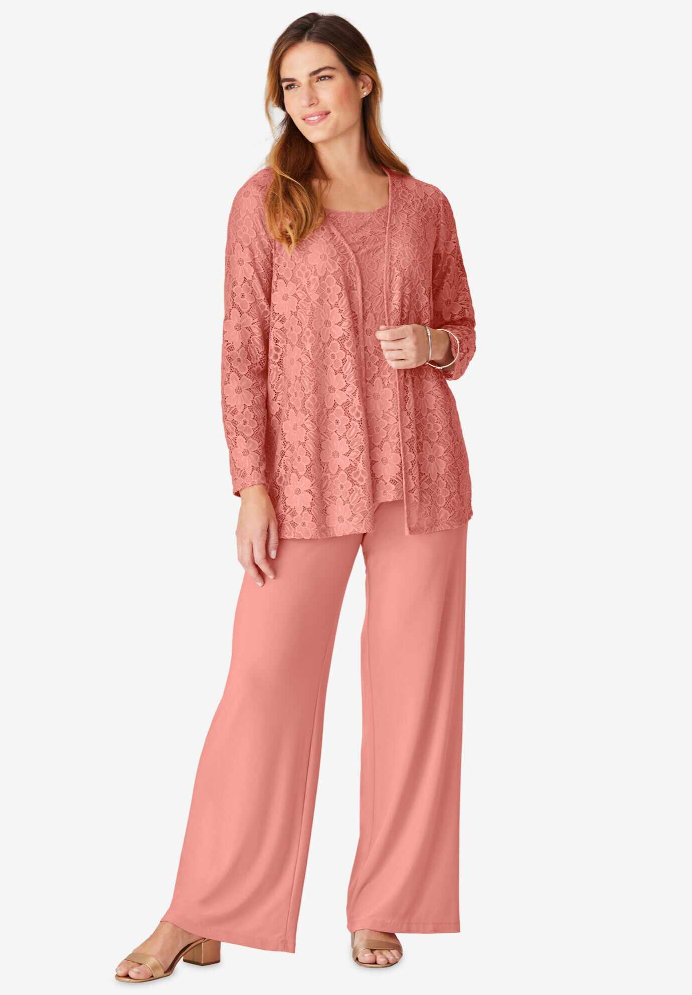 3-piece Lace Jacket/Tank/Pant Set