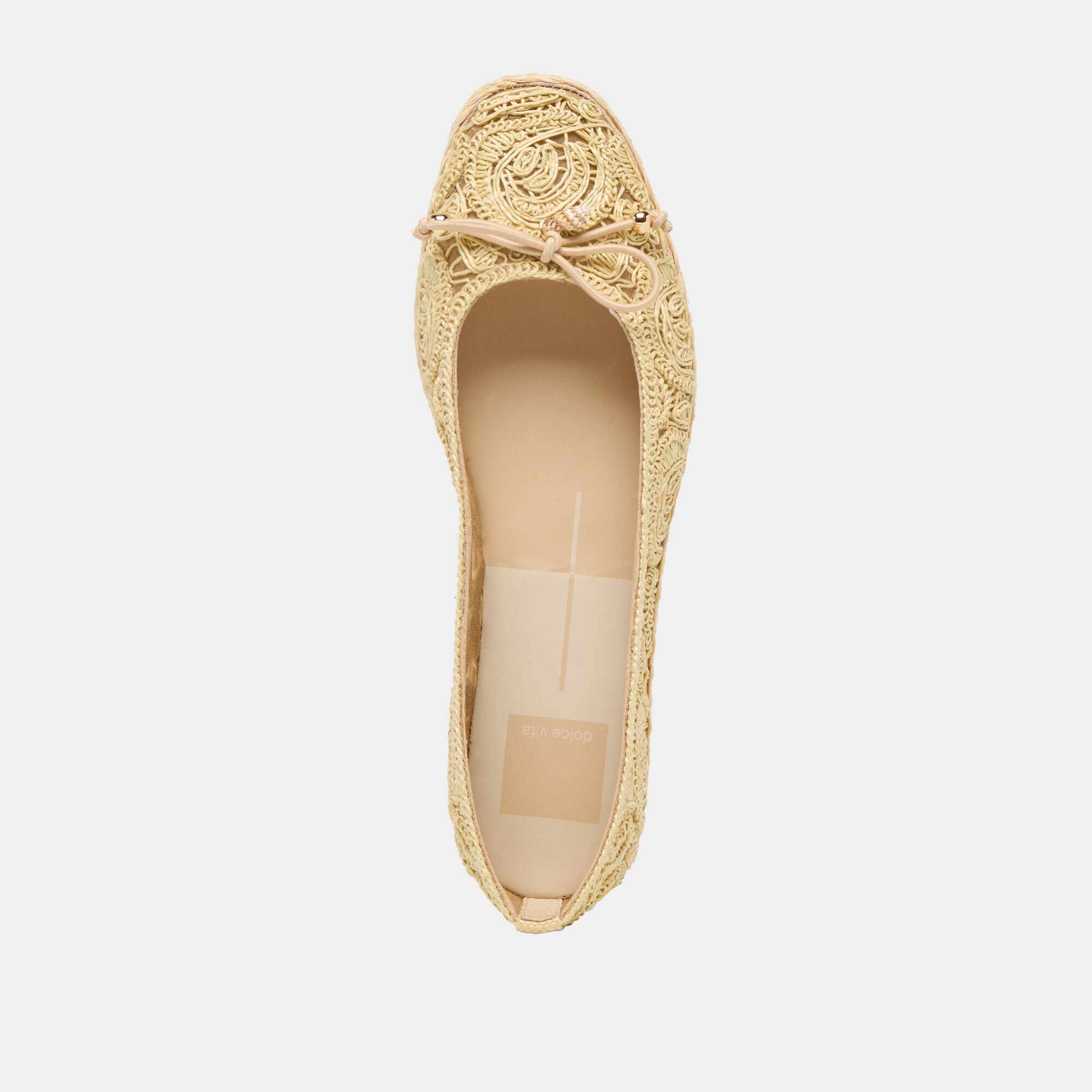 TIANNA BALLET FLATS LT NATURAL RAFFIA LACE