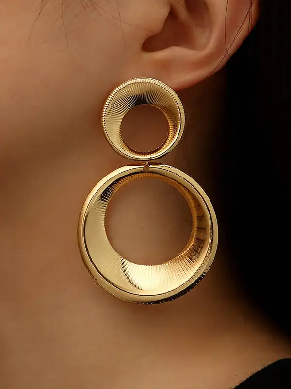 Double Hoop Drop Earrings