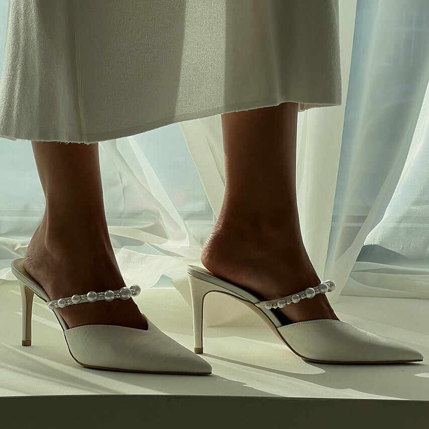 KANIKA PEARL HEELS VANILLA SILK