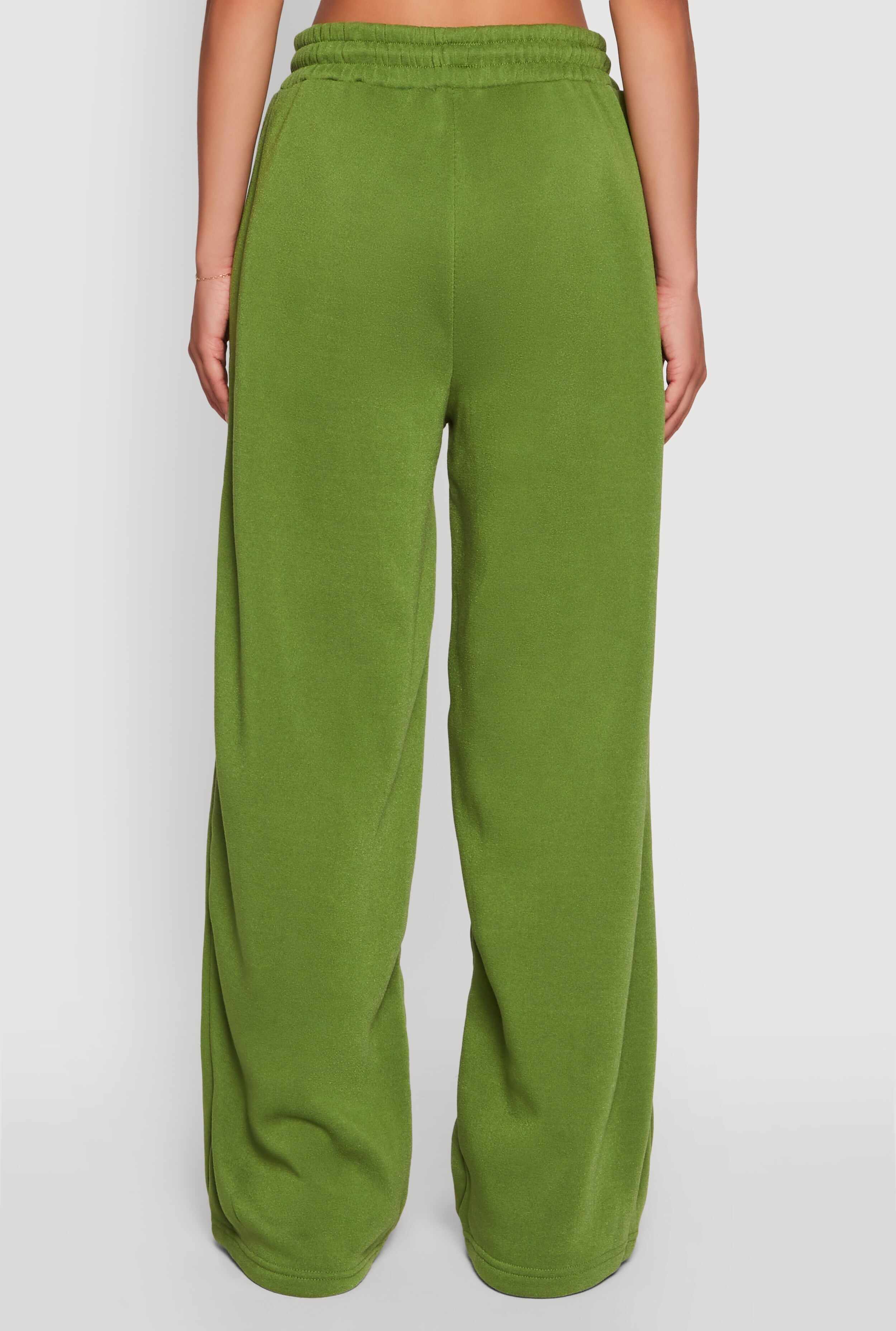 New York Graphic Drawstring Waist Wide Leg Sweatpants