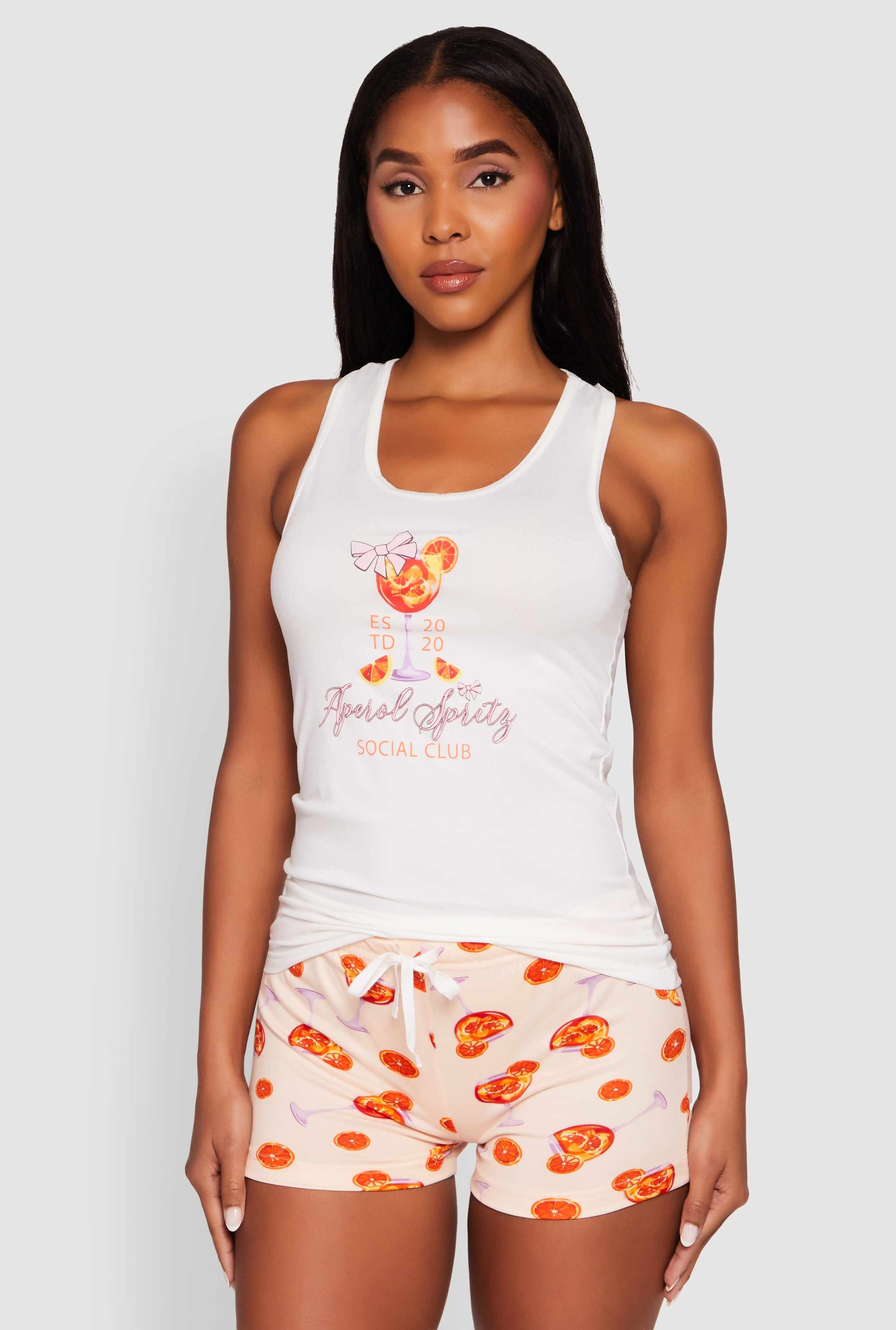 Aperol Spritz Graphic Pajama Tank Top and Shorts