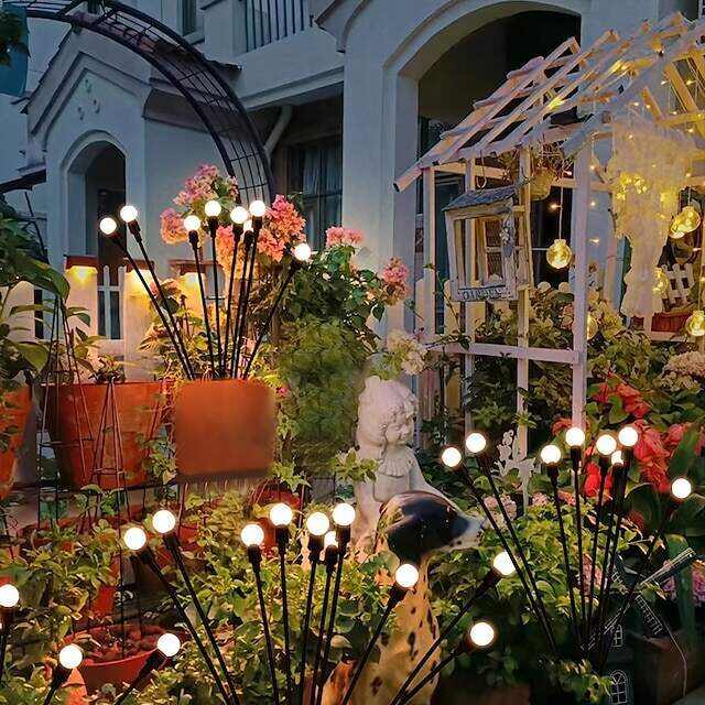 Solar Garden Light Waterproof Firefly Lights Outdoor Starburst Swaying Lights 2 Modes 6/8/10 Heads for Yard Patio Pathway Decoration