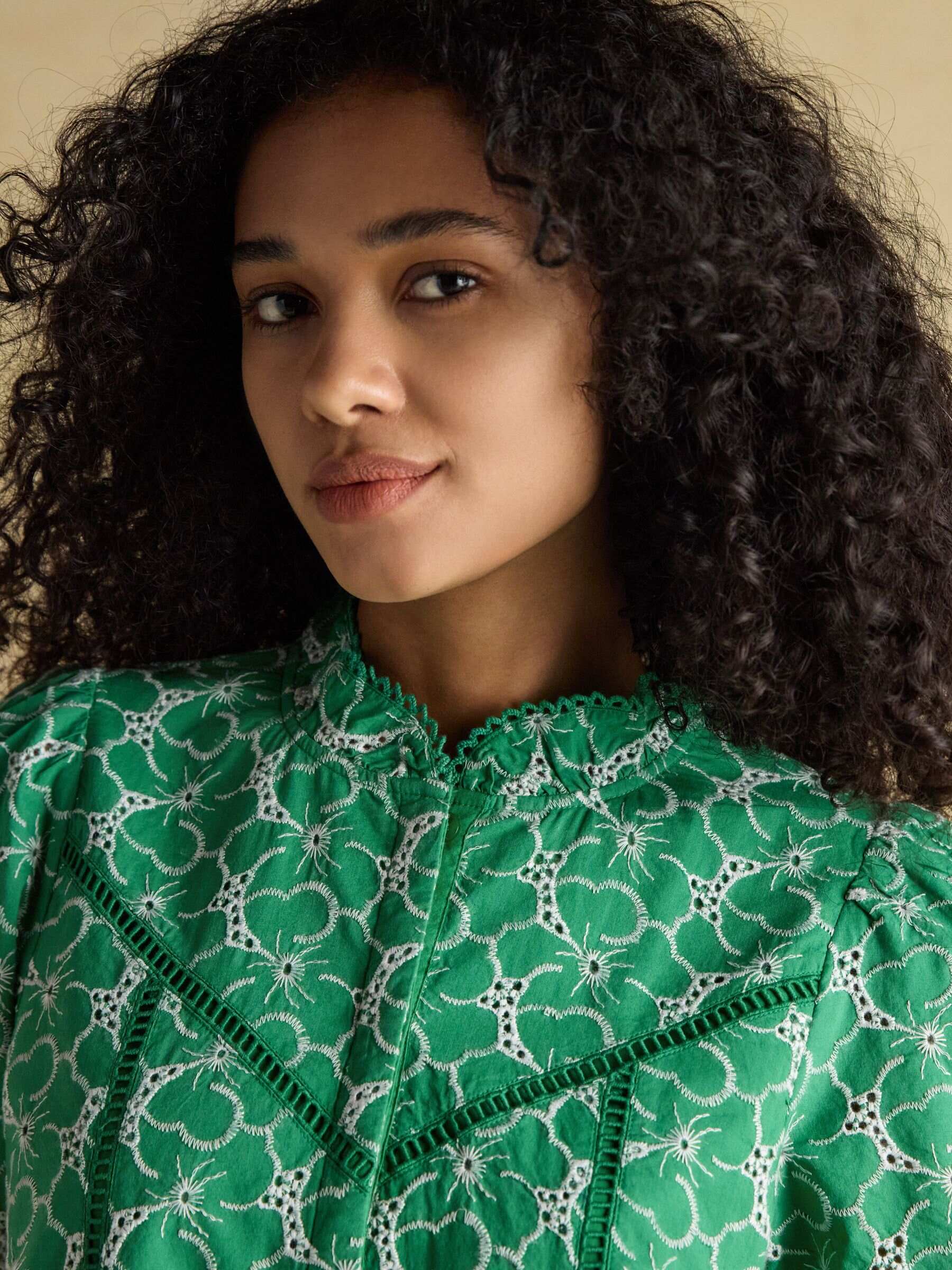 Remi Green Broderie Blouse