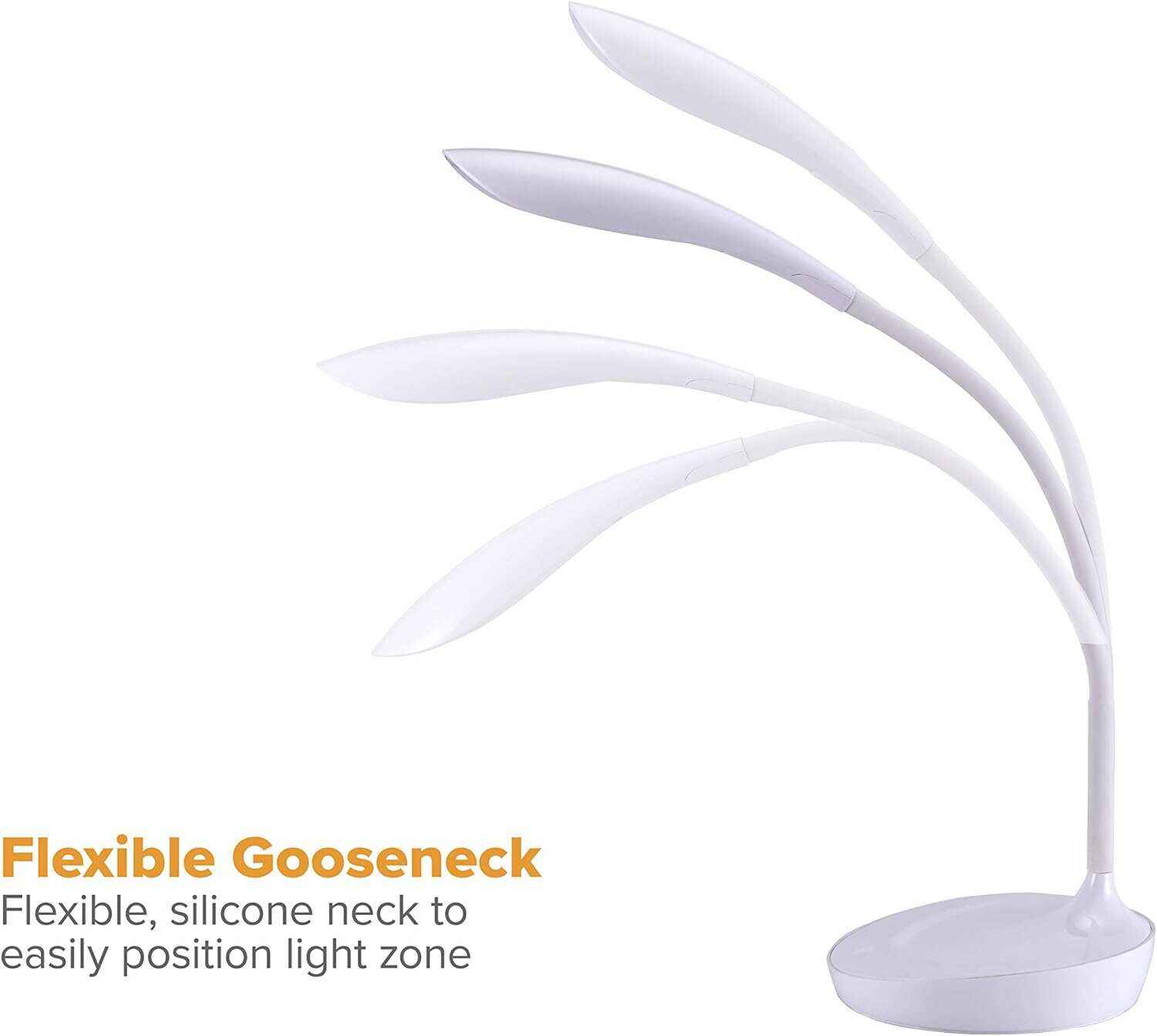 Bostitch Office LED Gooseneck Desk Lamp with USB Charging Port, 3 Dimming Levels, Touch Control, Blue (VLED1502-BLUE)