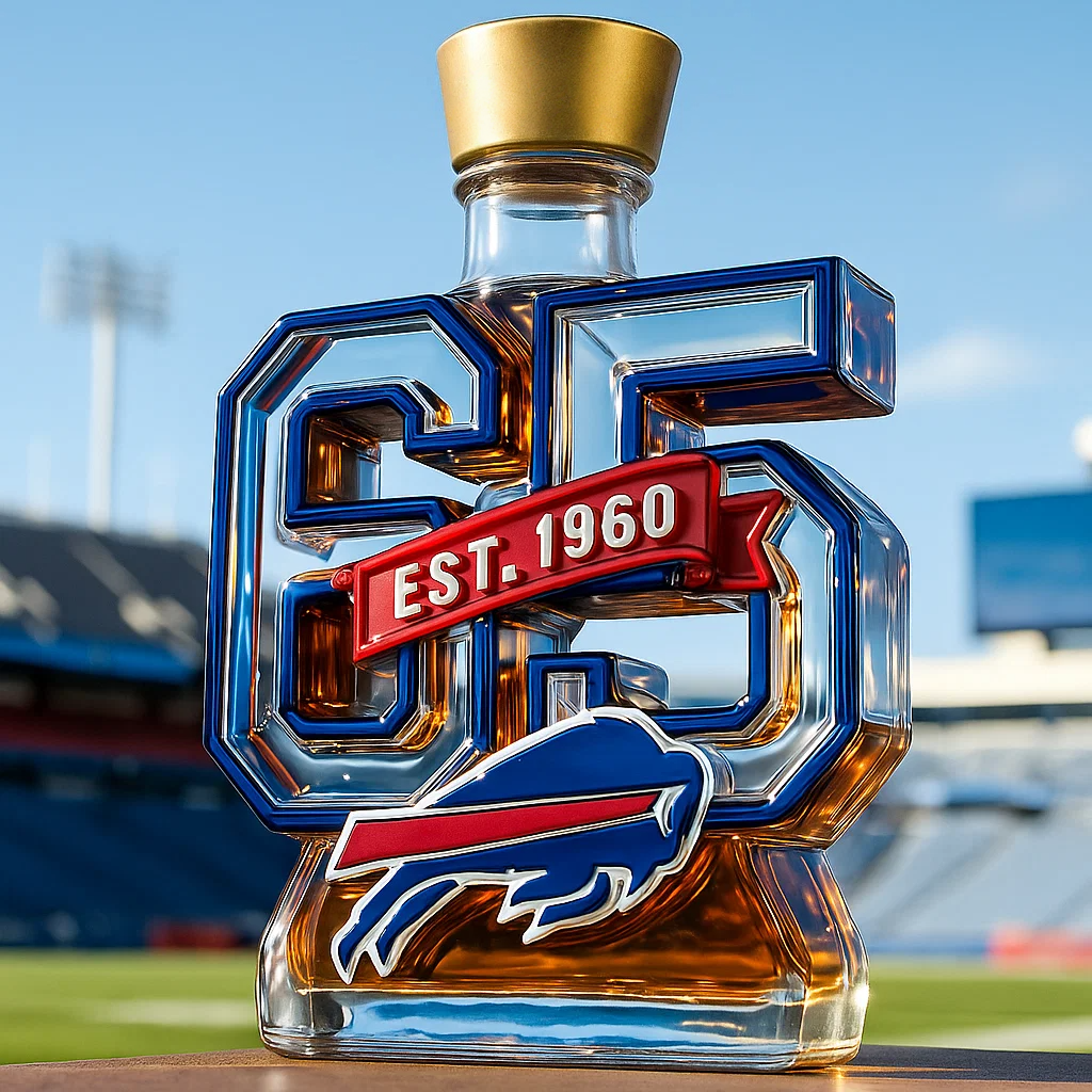 Buffalo Bills 65th Anniversary Limited Edition Whiskey Bottle