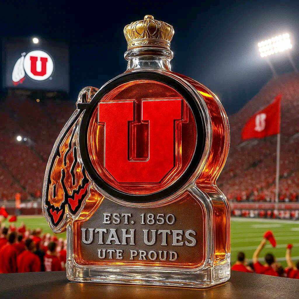 Utah Utes LOGO Limited Edition Whiskey Bottle