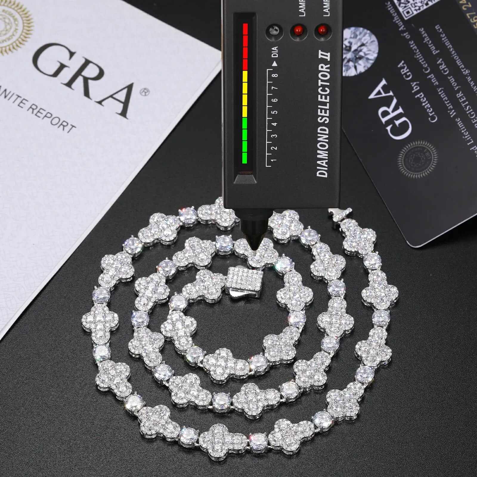 10mm S925 Moissanite Cross Tennis Chain