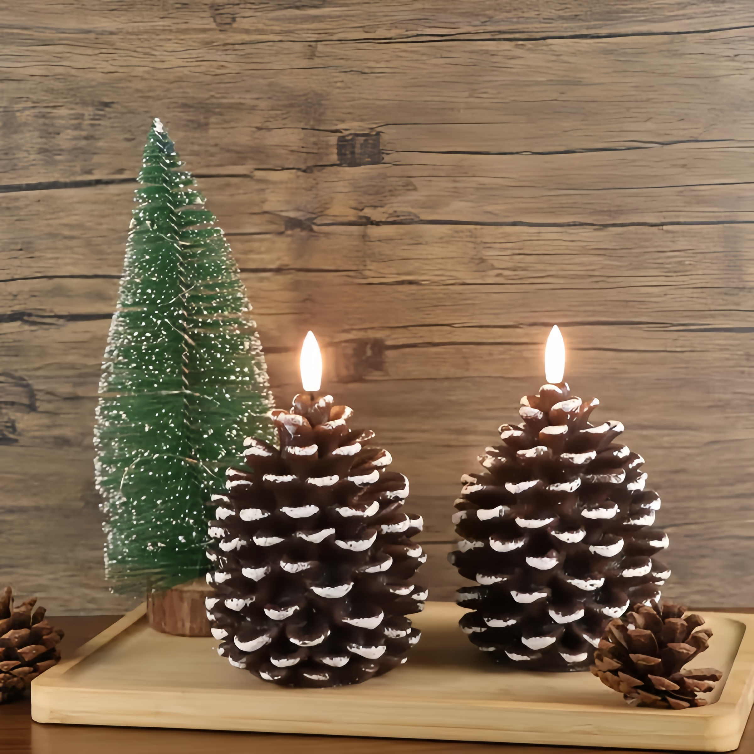 ✨Flameless Pinecone Candles Battery Operated