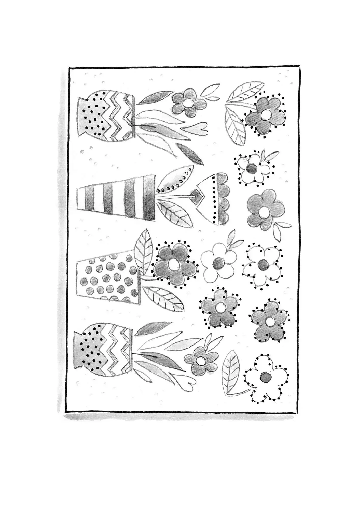“Flower pots” coir doormat