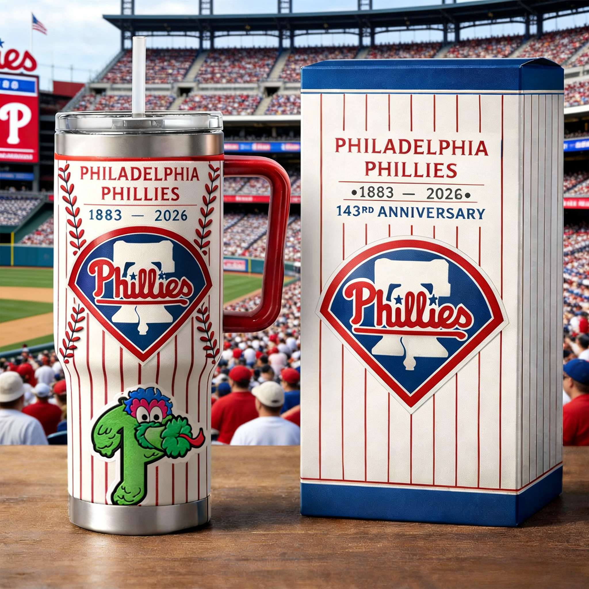 Philadelphia Phillies 143rd Anniversary Tumbler