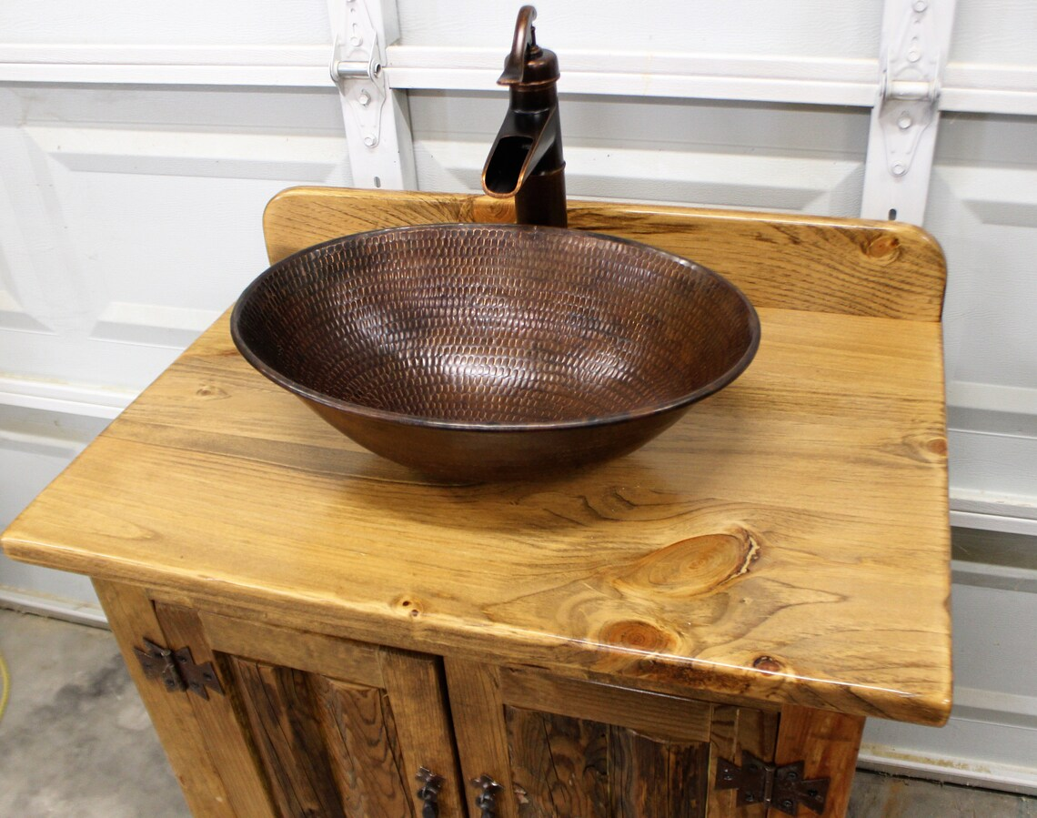 Rustic LOG Bathroom Vanity - 30