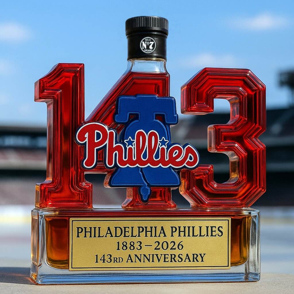 Philadelphia Phillies 143rd Anniversary Whiskey Bottle