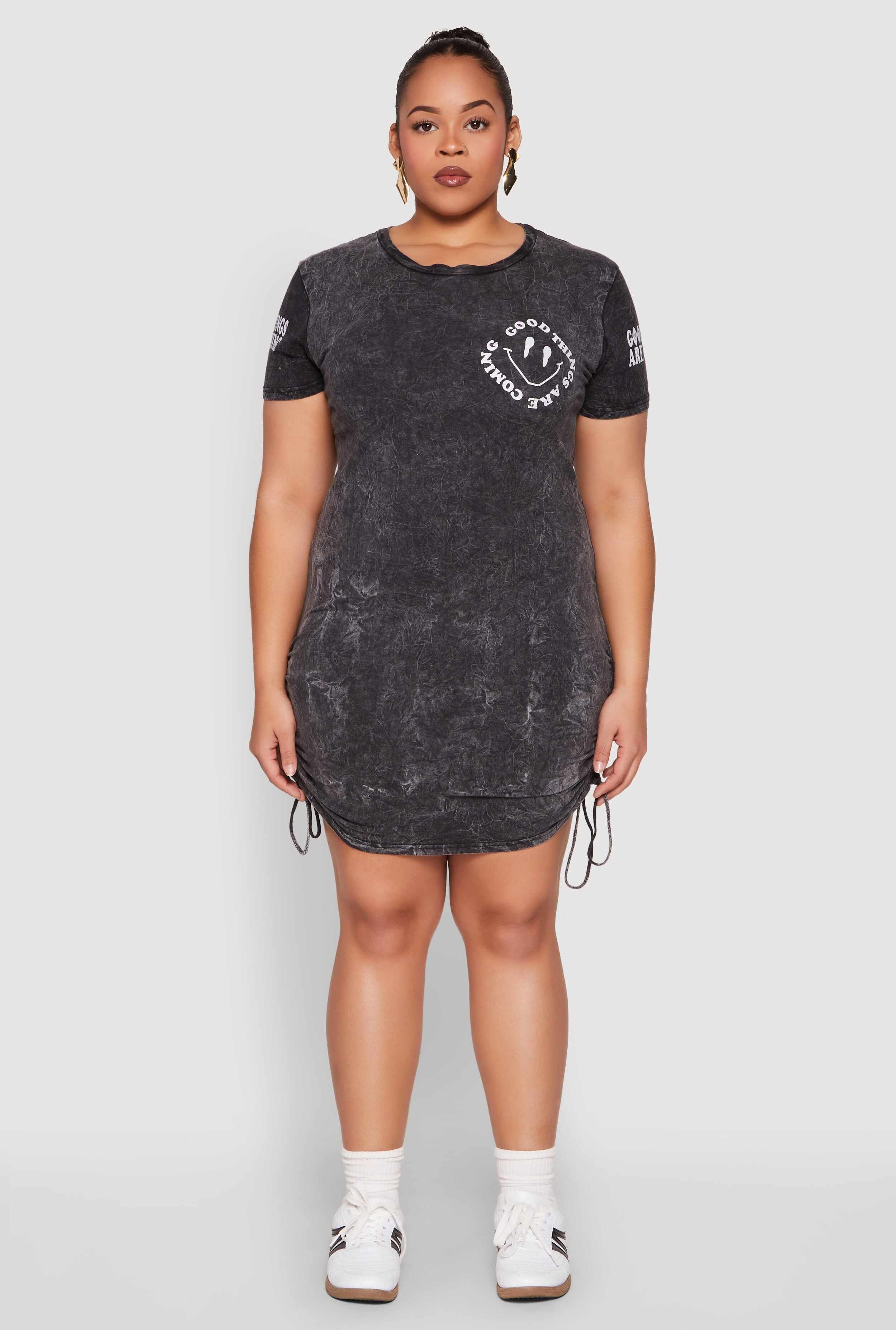 Plus Size Mineral Wash Good Things Are Coming Dress