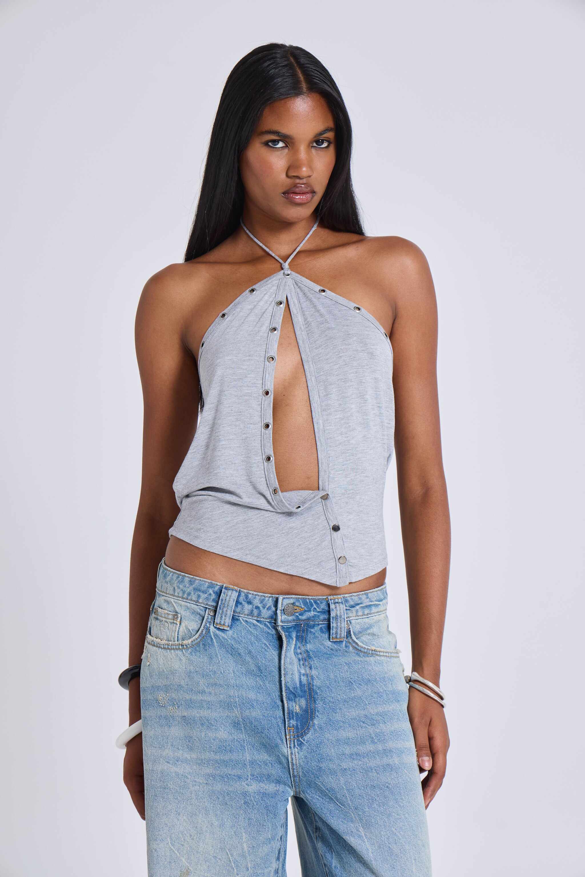 Zeila Cut Out Drape Top