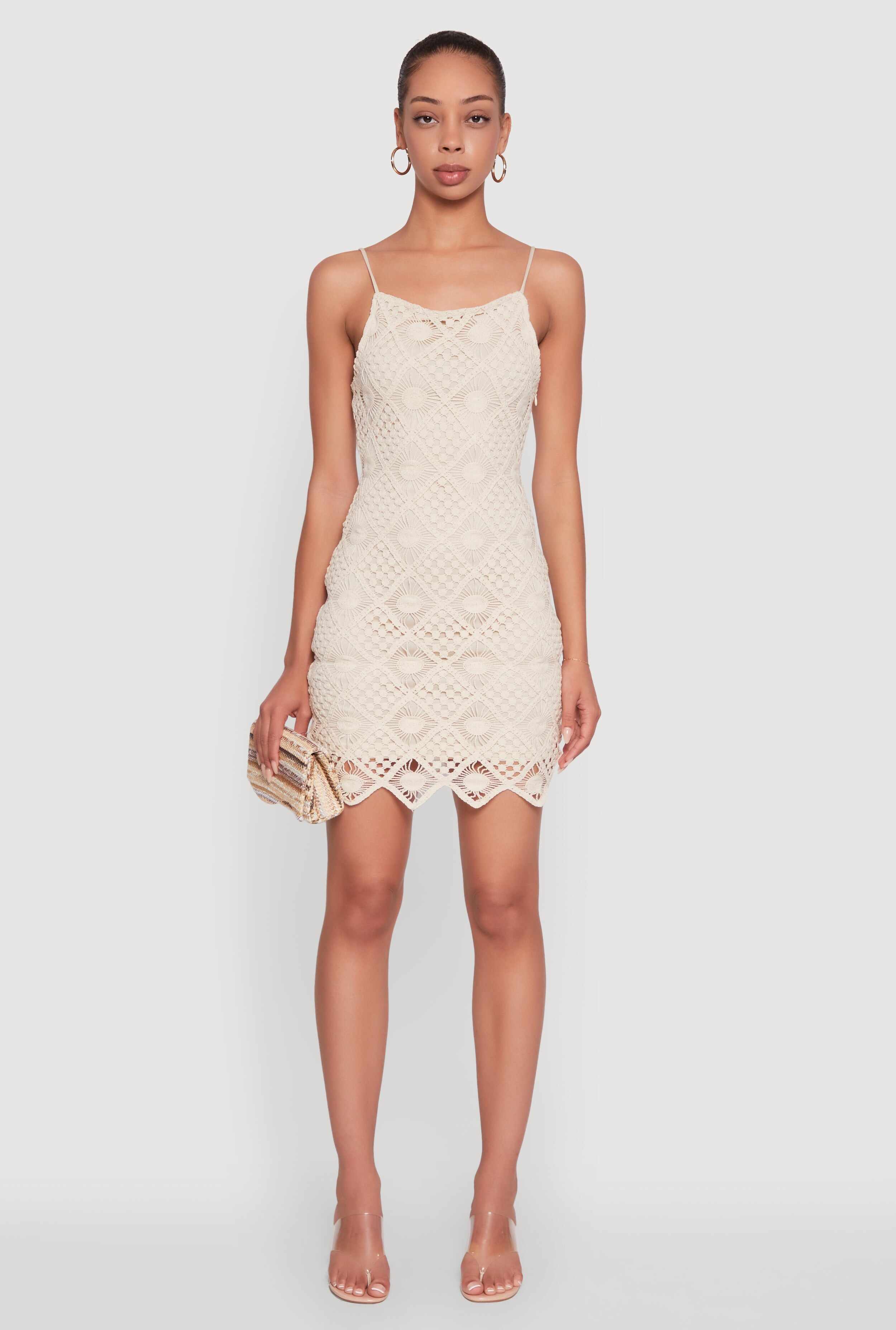 Trendy Patterned Crochet Sleeveless Dress
