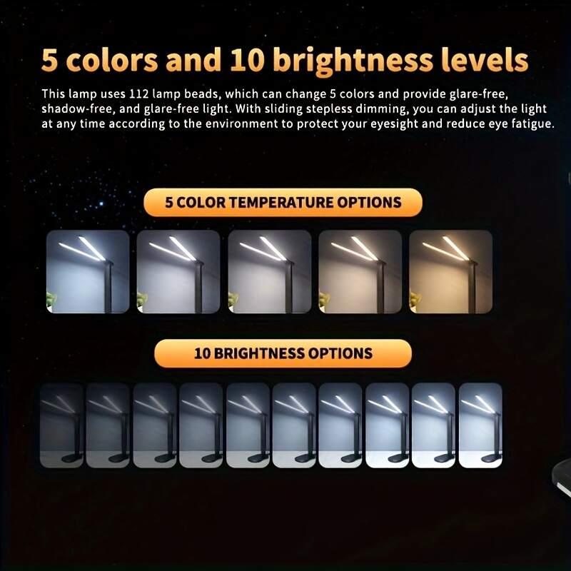 Level 3 Dimmable Eye Protection Folding LED Desk Lamp Suitable for Reading At The Bedside Of Bedrooms