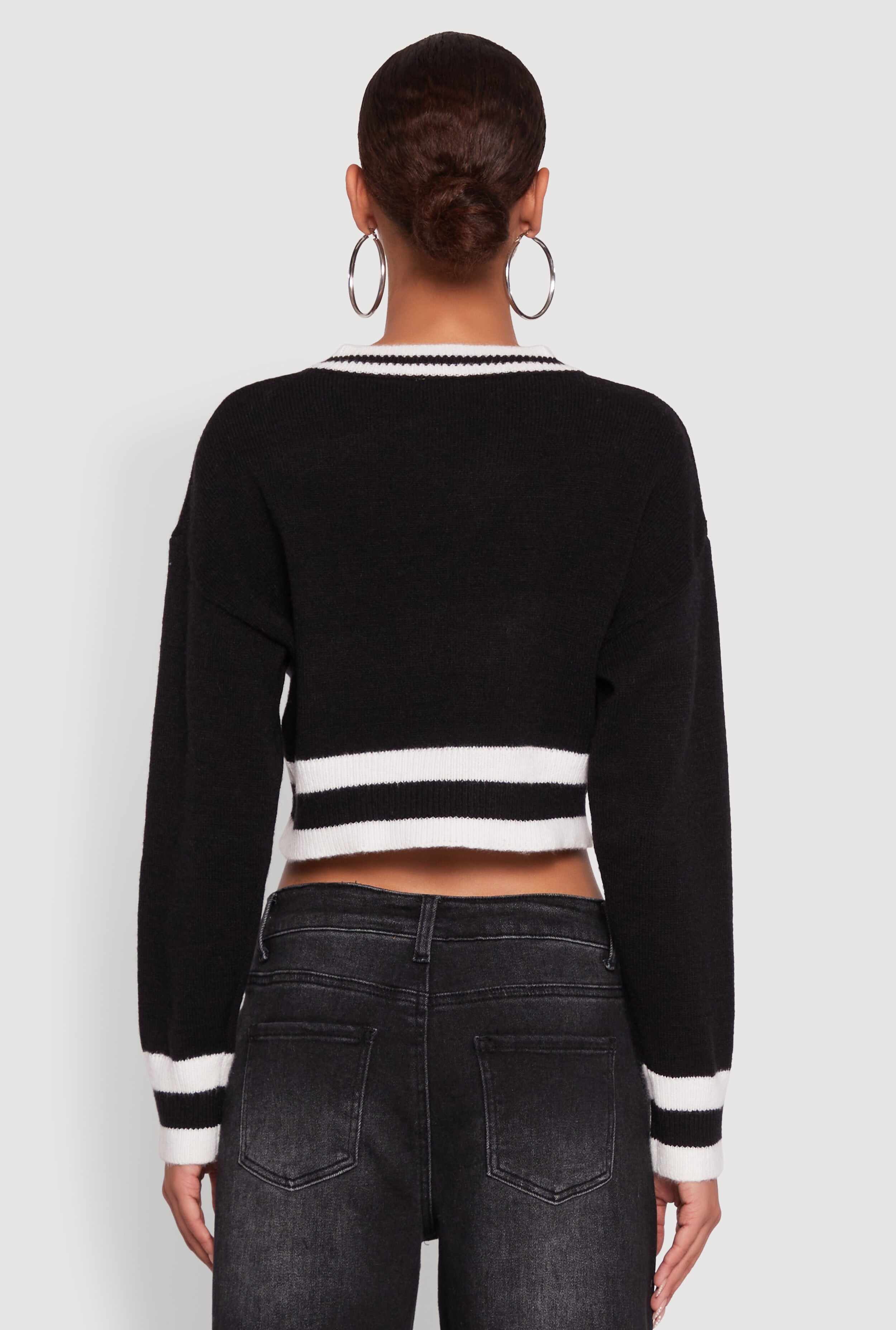 Daisy Chenille New York Graphic Cropped Sweater