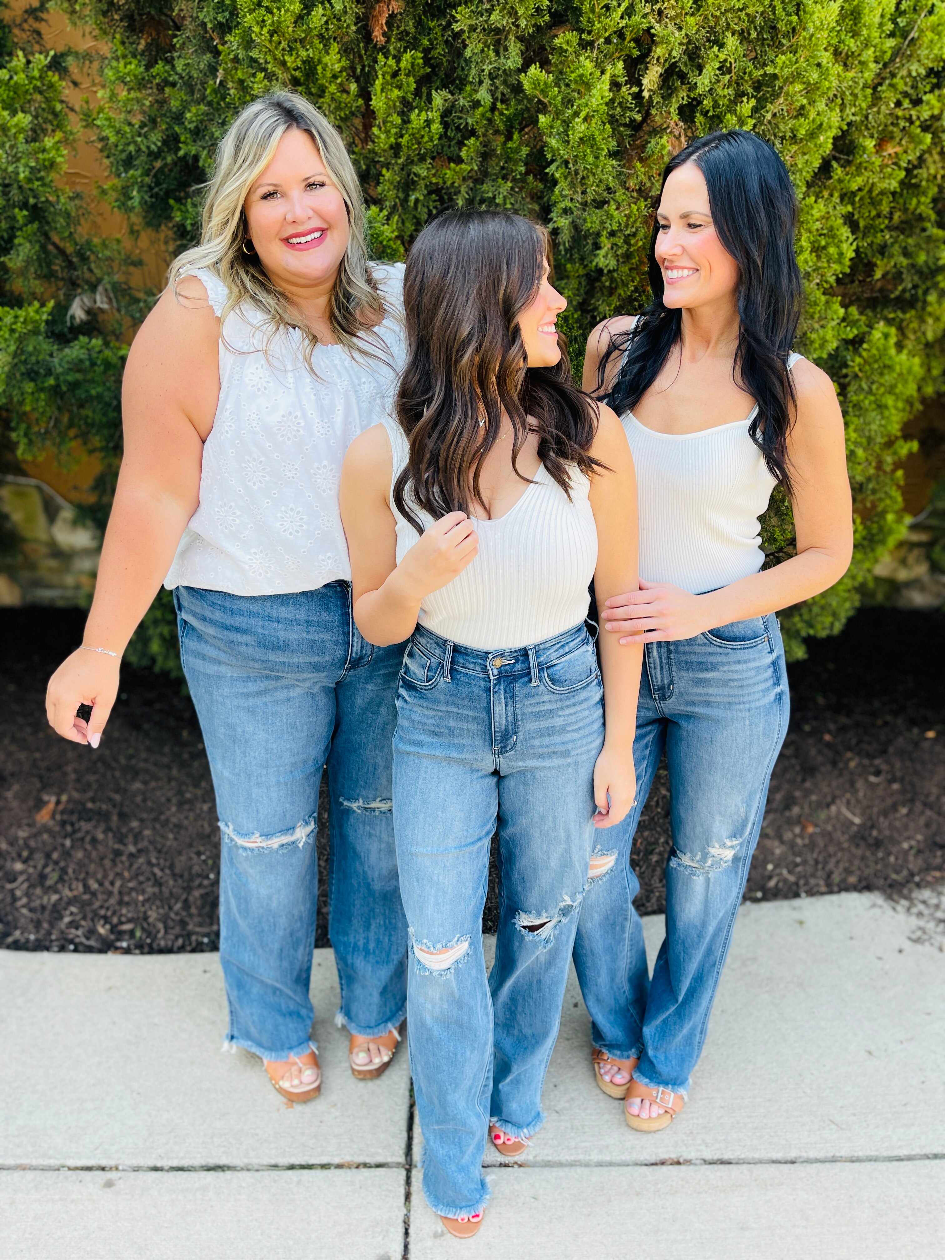 REG/CURVY Straight Up Wide Leg Straight Jeans