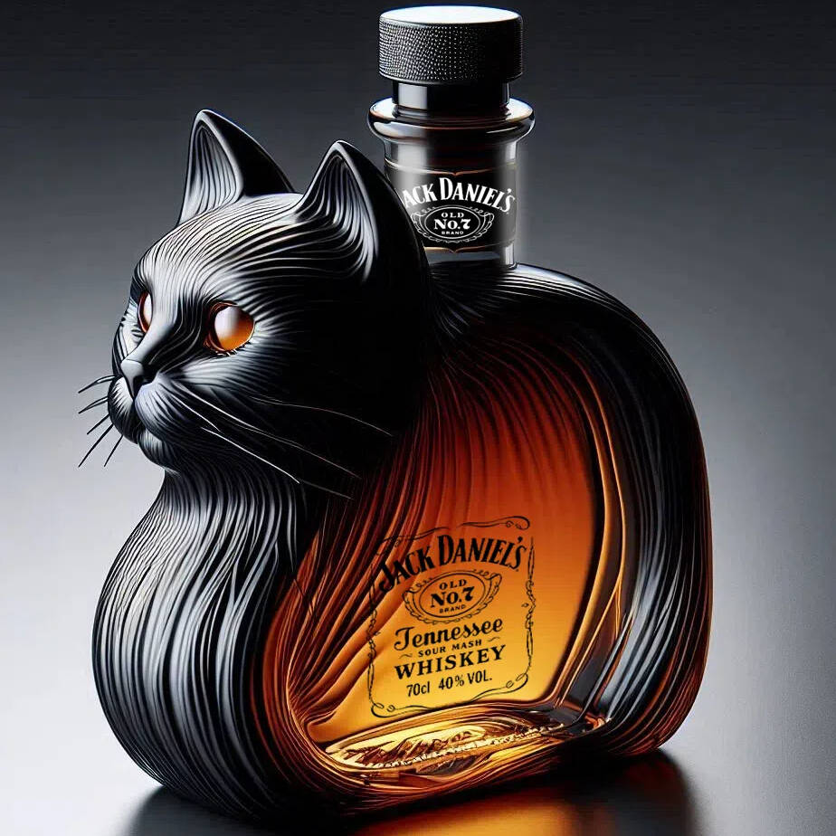 Cat Whisky Bottle
