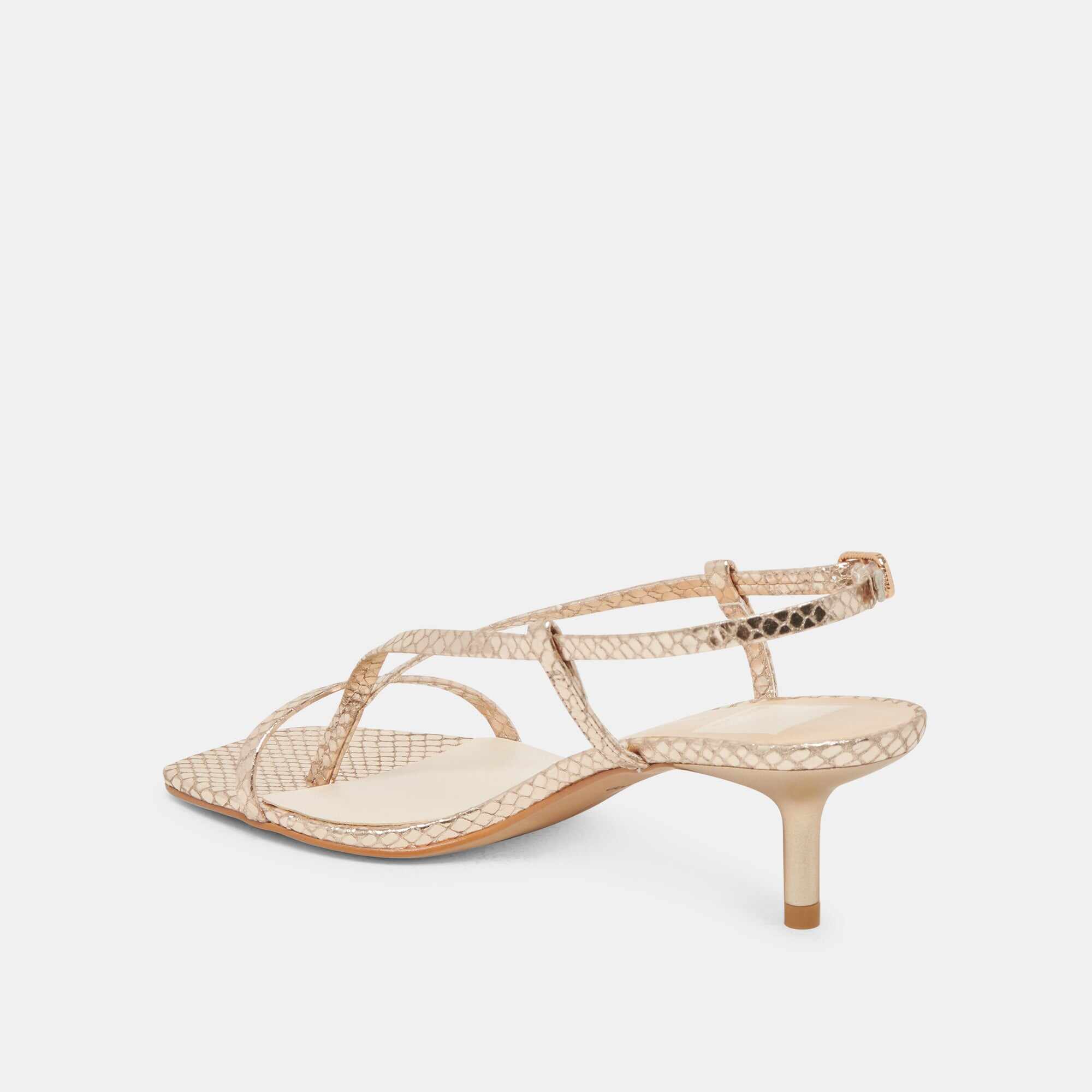 LAURY HEELS CHAMPAGNE EMBOSSED LEATHER
