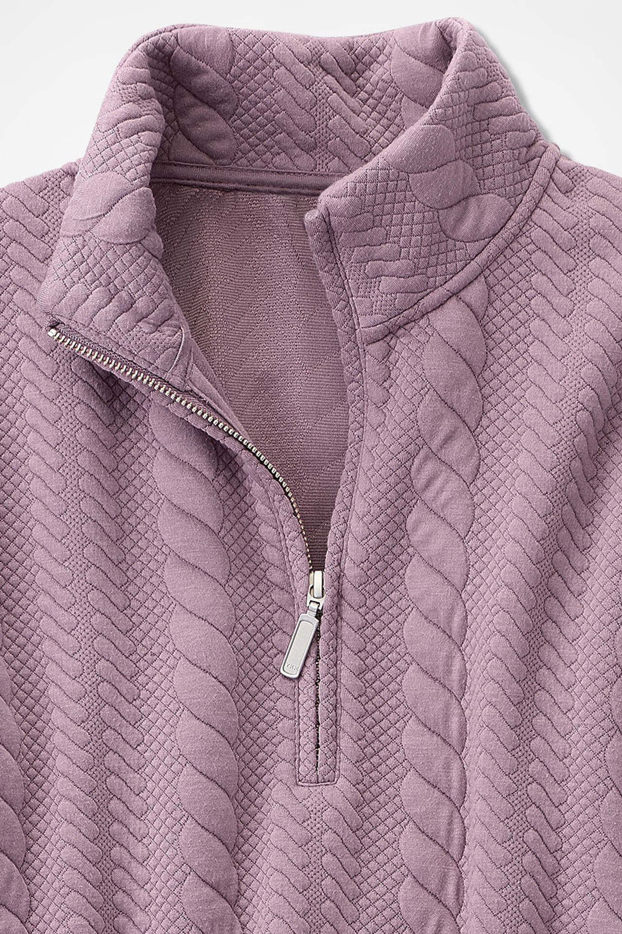 Cabled Quarter-Zip Sweatshirt