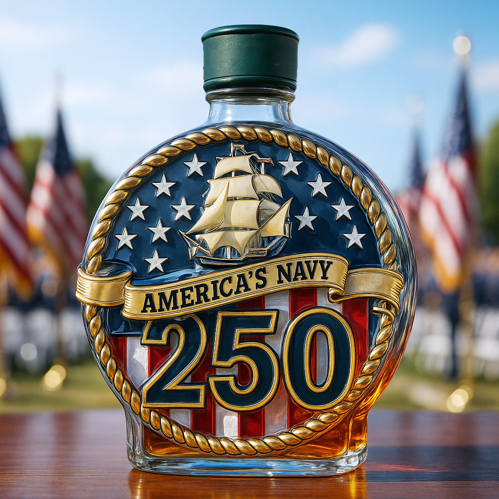 America’s Navy 250th Anniversary Commemorative Whiskey Bottle