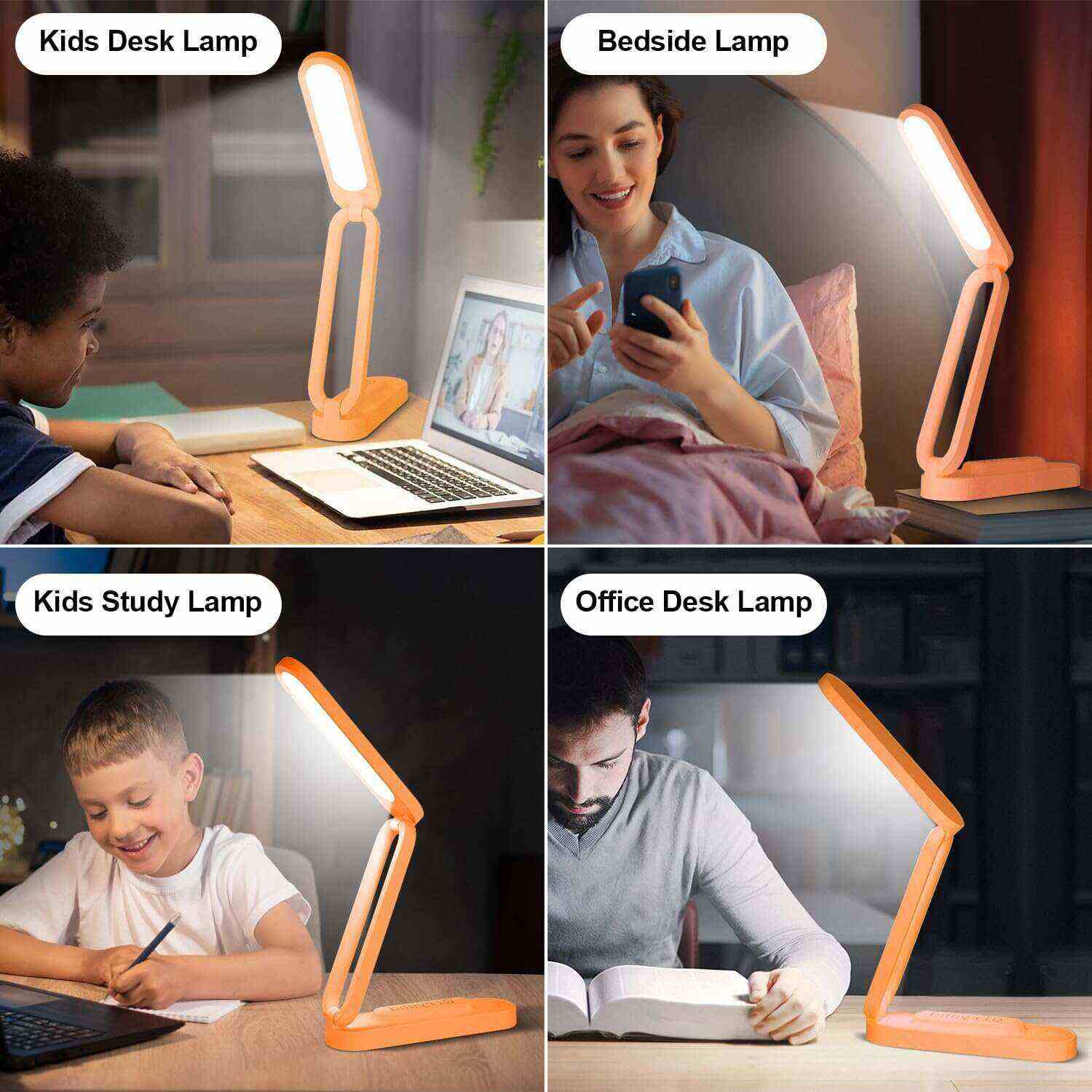 LED Desk Lamp for Office Home & Battery Operated Lamp Rechargeable Lamp Foldable & Portable Light, LED Desk Light Strip, 3 Brightness Dimmable Small Desk Lamp Wireless Reading Lamp