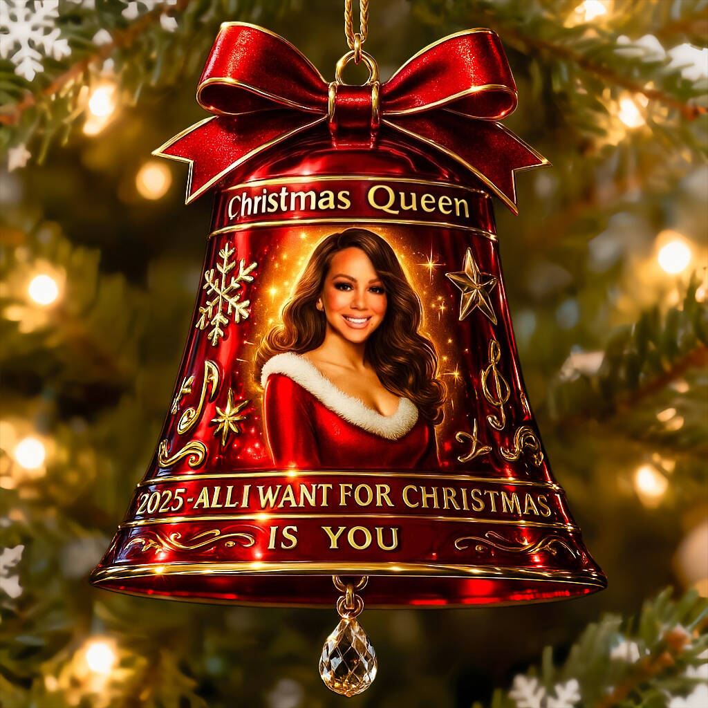 Mariah Carey The Queen of Christmas Holiday Bell Ornament