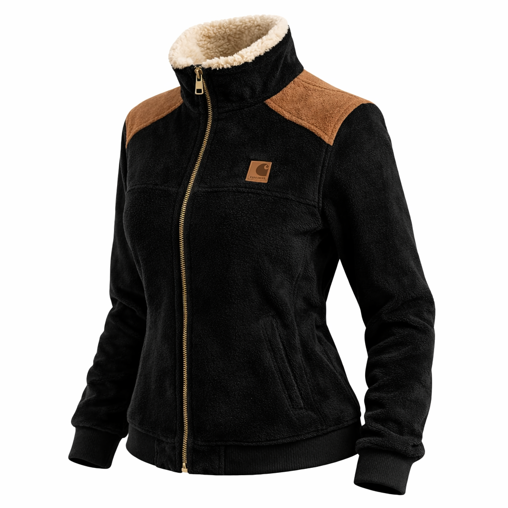 Women's Retro Patchwork Plush Jacket