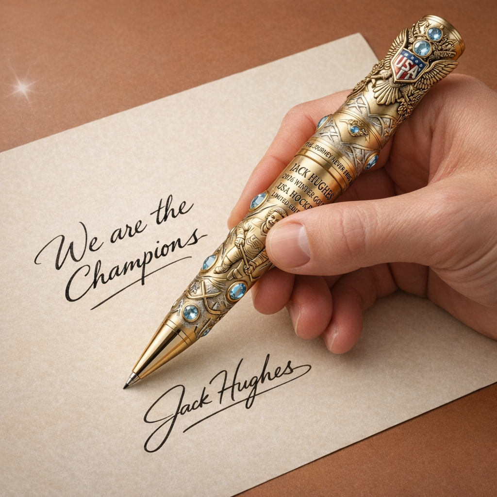 Jack Hughes 2026 Winter Gold Legacy Pen – USA Hockey Champion Limited Edition